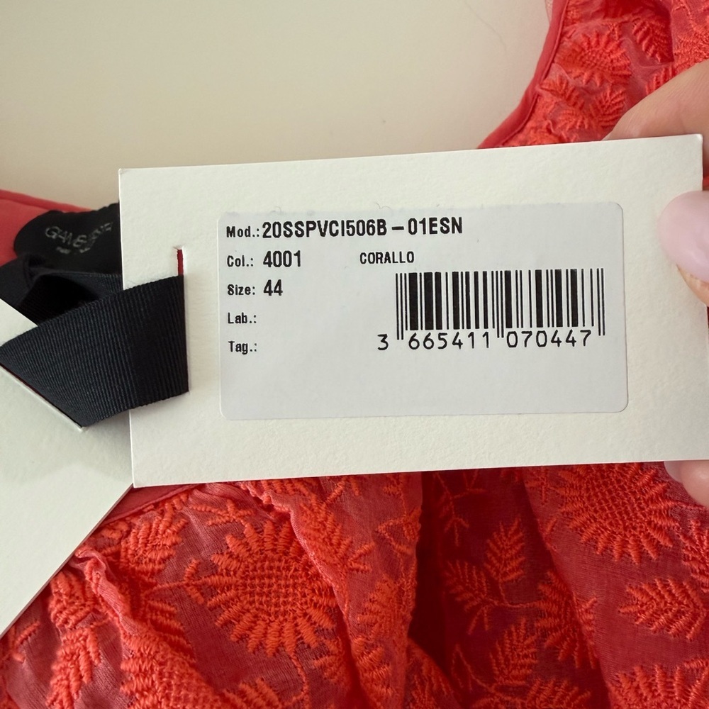 Giambattista Valli Ruffled One-Shoulder Coral Dress NWT Sz 8 - Picture 9 of 9